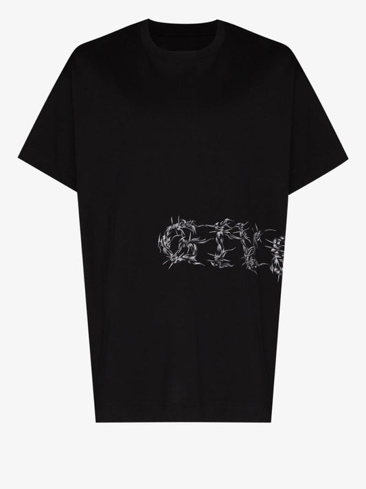 Barbed Wire Logo Print T-shirt
