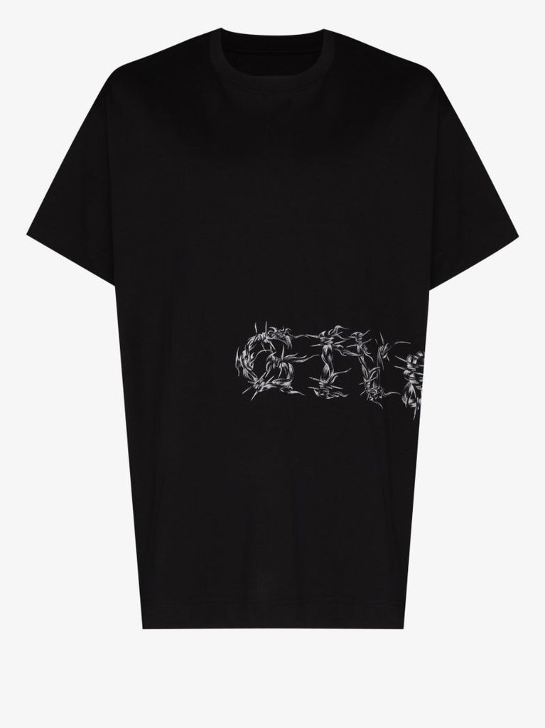 Barbed Wire Logo Print T-shirt