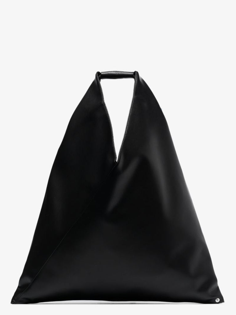 Black Japanese Faux Leather Tote Bag