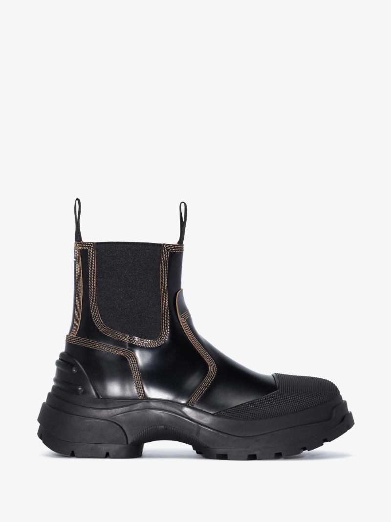Black Leather Ankle Boots