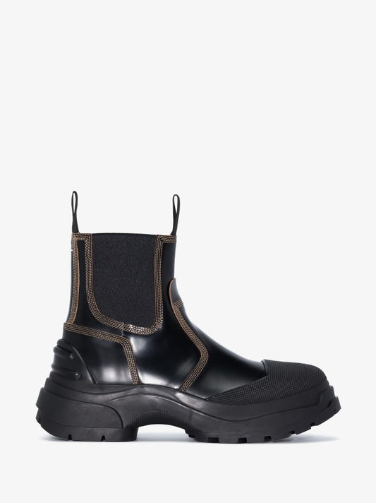 Black Leather Ankle Boots