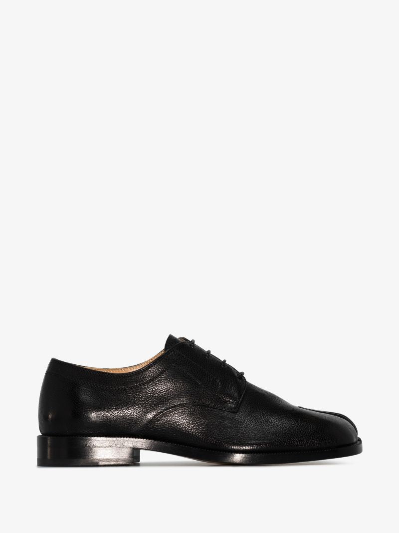 Black Tabi Leather Derby Shoes