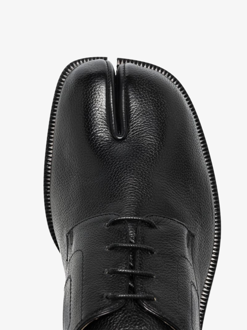 Black Tabi Leather Derby Shoes