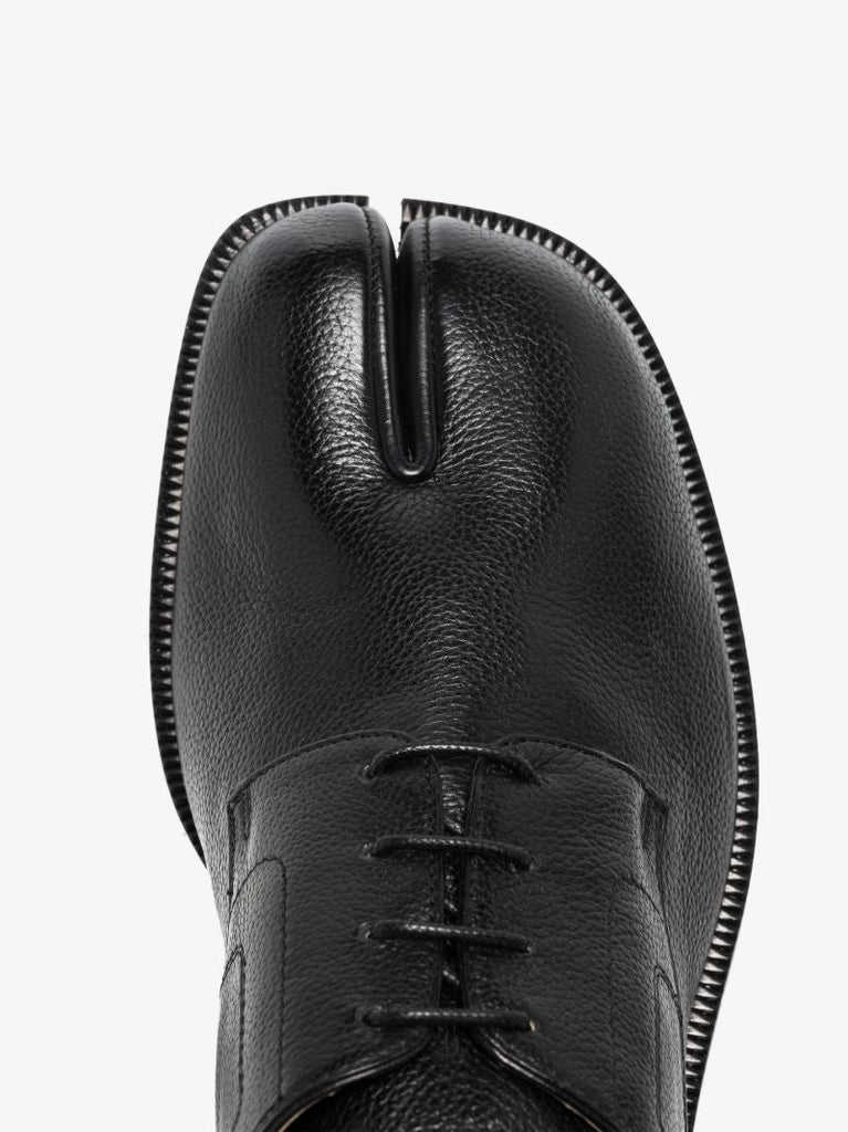 Black Tabi Leather Derby Shoes