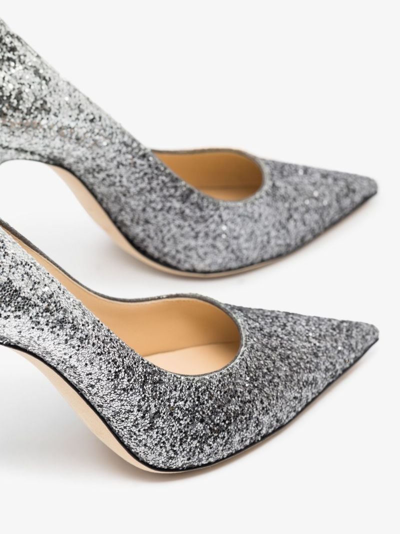 Silver Love 100 Glitter Pumps