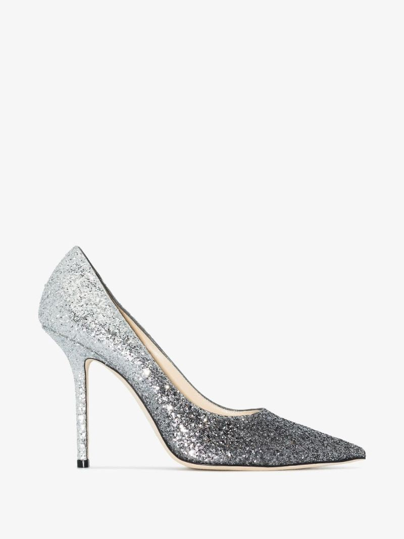 Silver Love 100 Glitter Pumps