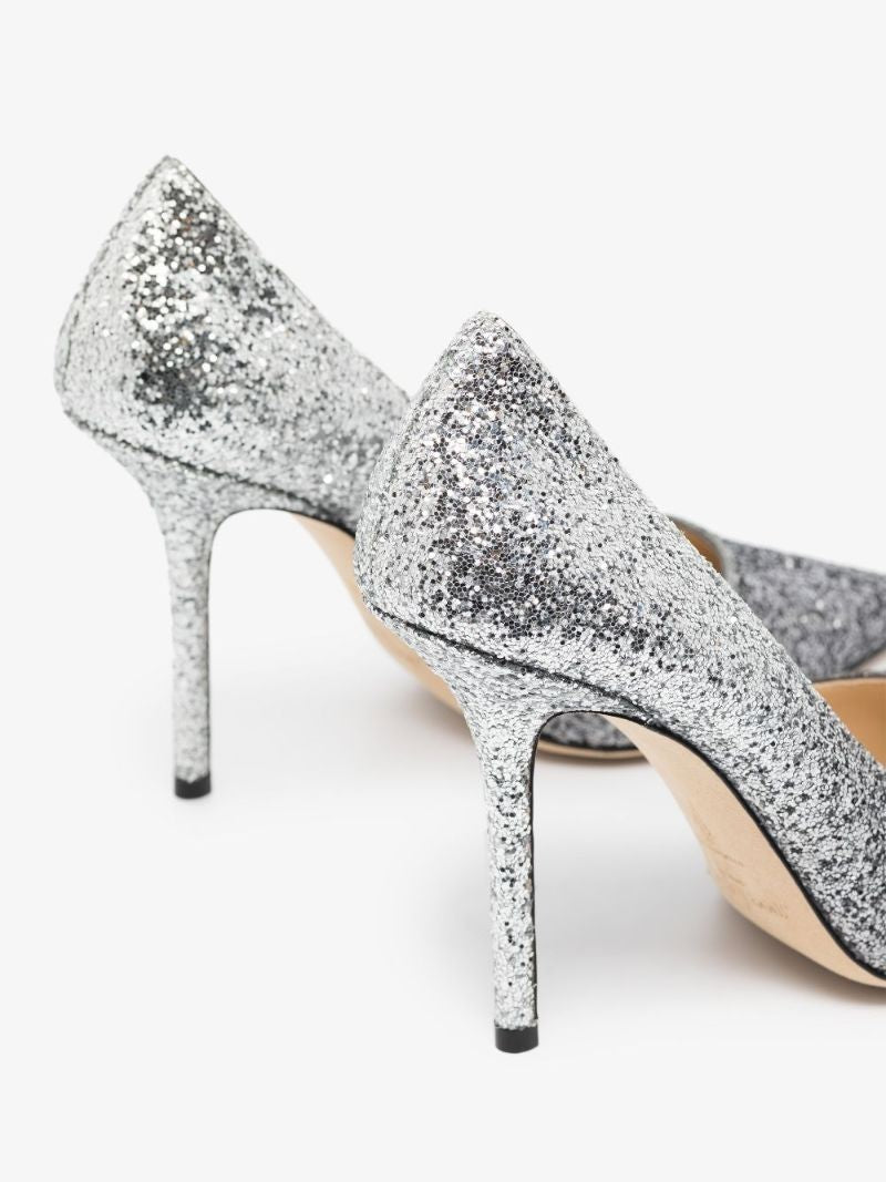Silver Love 100 Glitter Pumps