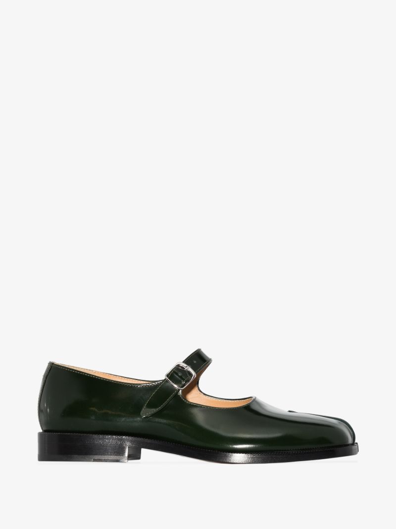 Black Tabi Leather Mary Jane Pumps