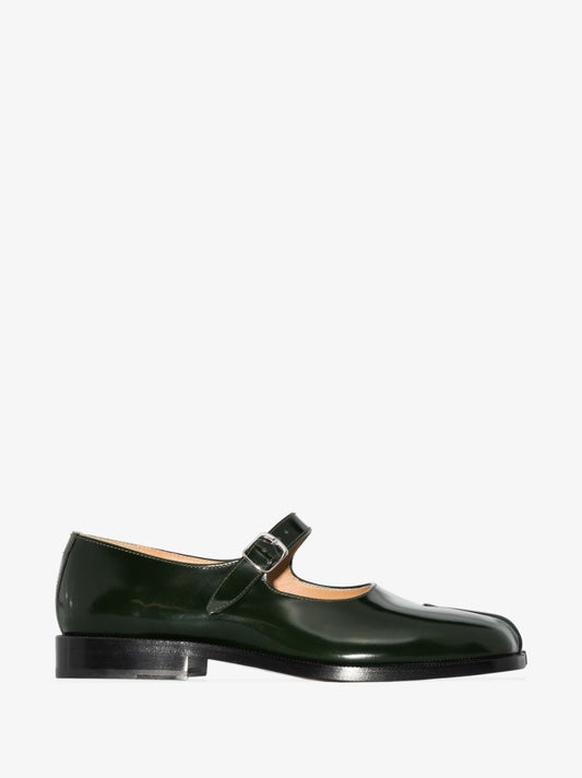 Black Tabi Leather Mary Jane Pumps