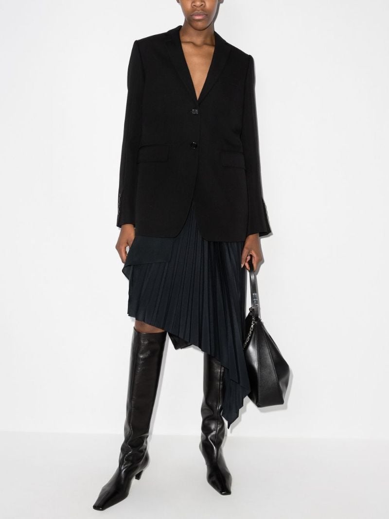 Exaggerated Panel Wool Blazer