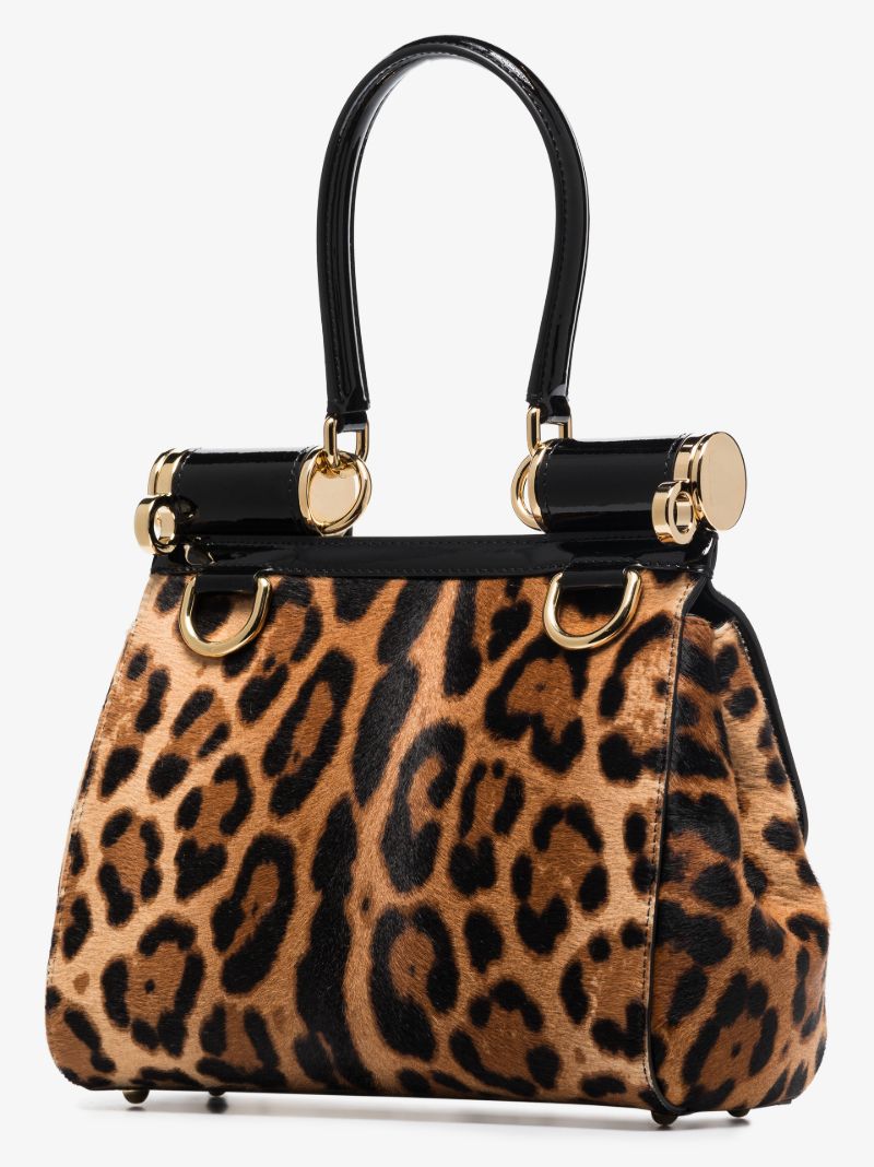 Brown Sicily Medium Leopard Tote Bag