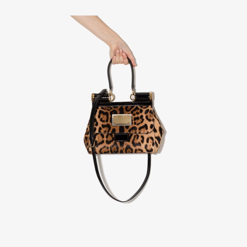 Brown Sicily Medium Leopard Tote Bag