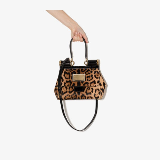Brown Sicily Medium Leopard Tote Bag