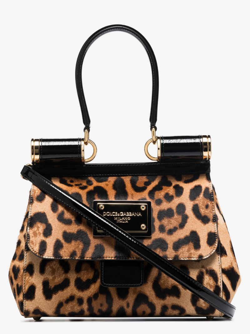 Brown Sicily Medium Leopard Tote Bag