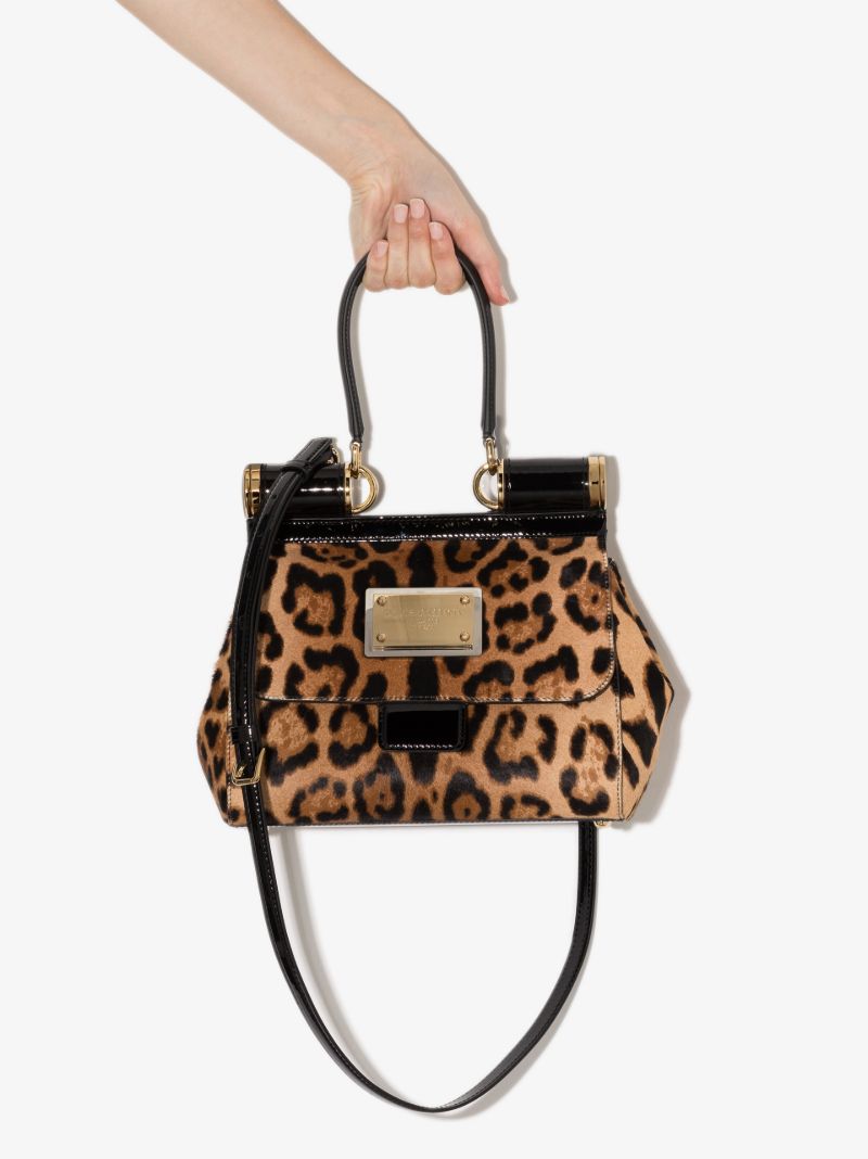 Brown Sicily Medium Leopard Tote Bag
