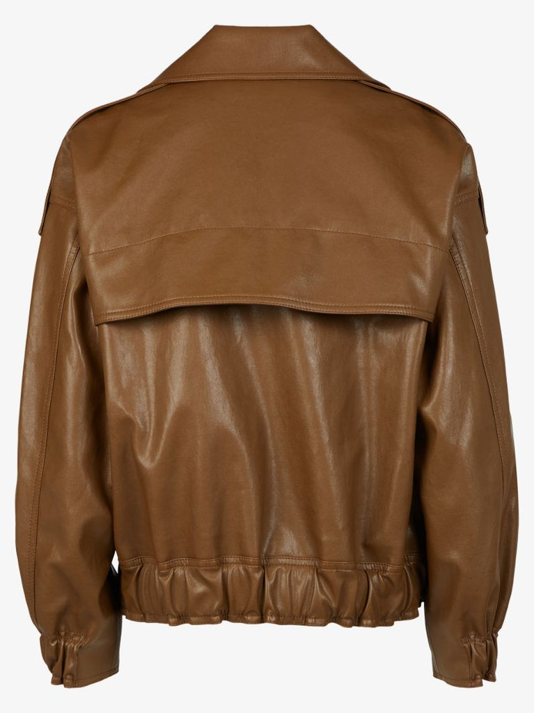 Faux Leather Bomber Jacket