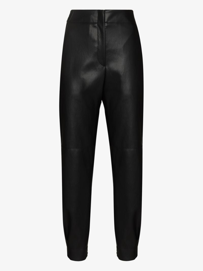 Faux Leather Track Pants