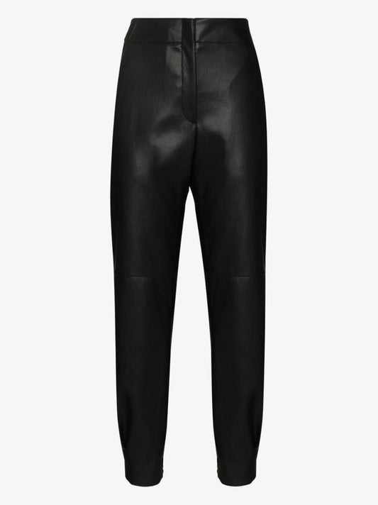 Faux Leather Track Pants