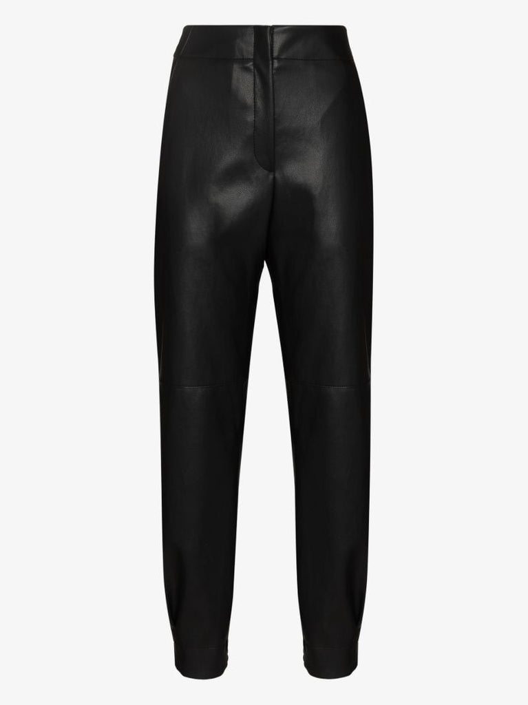 Faux Leather Track Pants