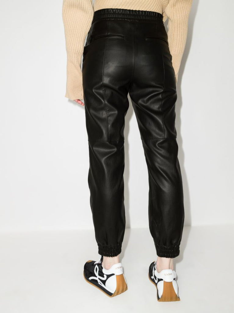 Faux Leather Track Pants