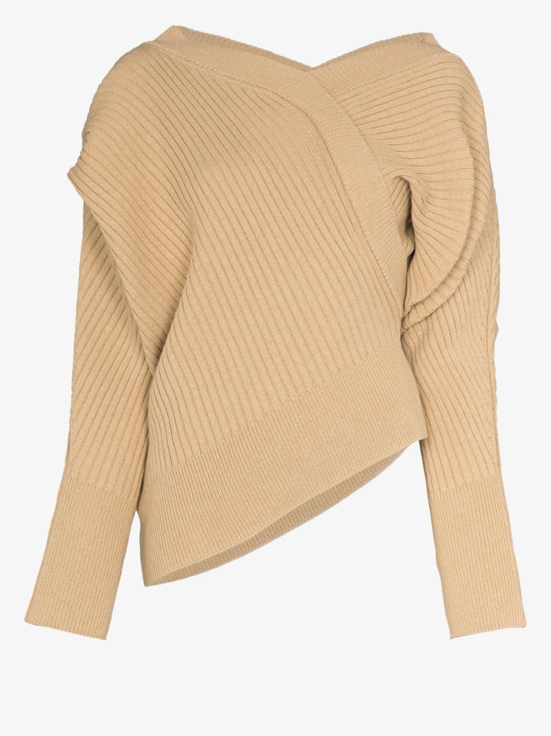 Unbalance Asymmetric Ribbed Sweater