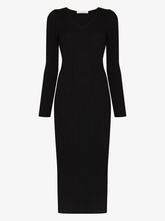 Ribbed Knit Midi Dress