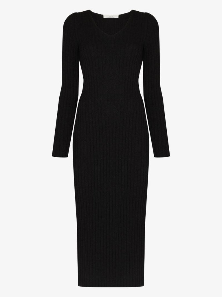 Ribbed Knit Midi Dress