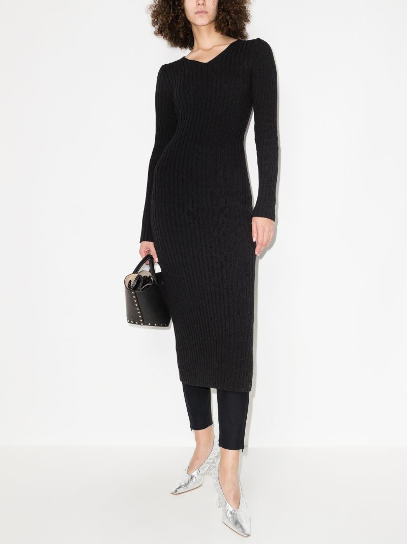 Ribbed Knit Midi Dress
