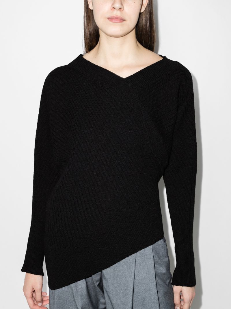 Unbalance Asymmetric Ribbed Sweater