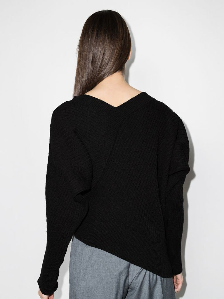 Unbalance Asymmetric Ribbed Sweater