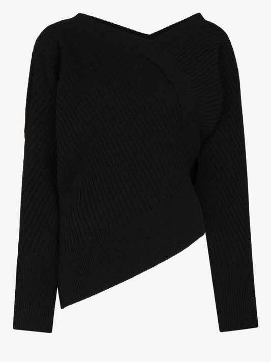 Unbalance Asymmetric Ribbed Sweater