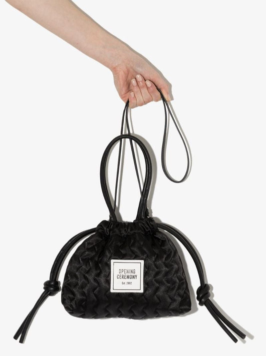 Black Marshmallow Logo MatelassÃ_x0083_Â© Mini Bag