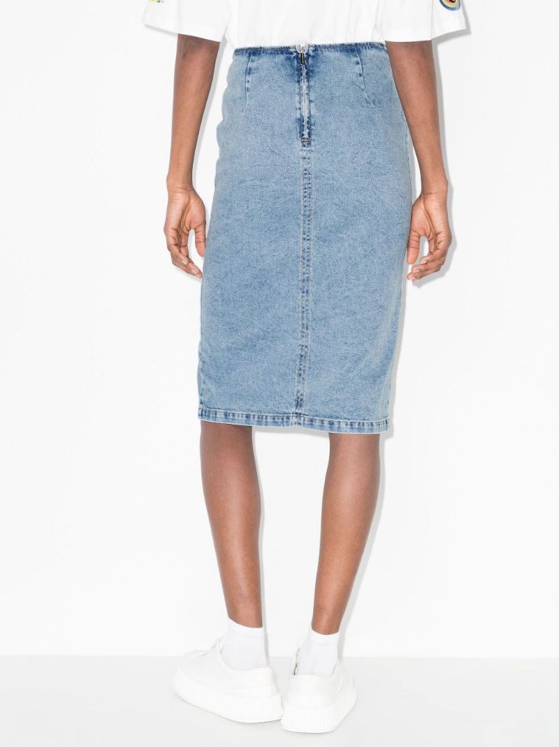 Marble Denim Midi Skirt