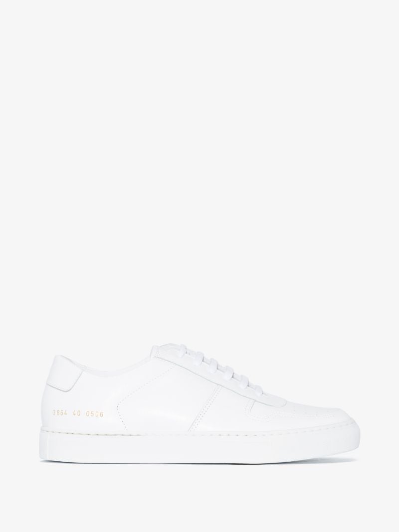 White Bball Low Top Leather Sneakers