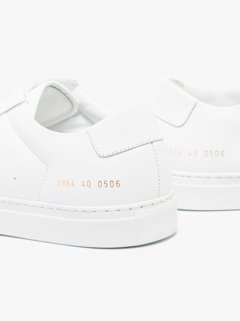 White Bball Low Top Leather Sneakers