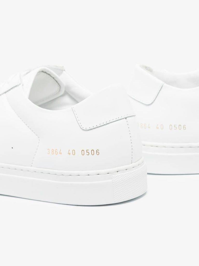 White Bball Low Top Leather Sneakers