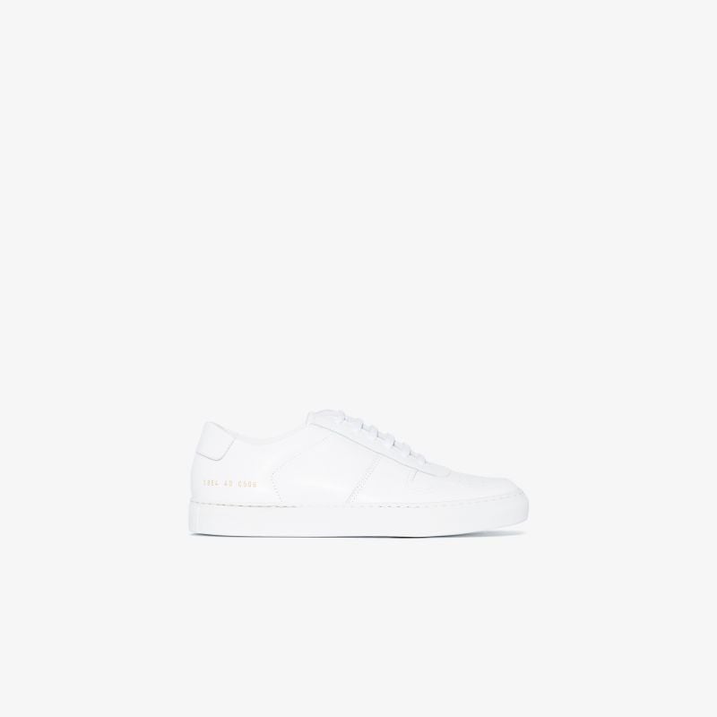 White Bball Low Top Leather Sneakers