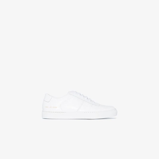 White Bball Low Top Leather Sneakers