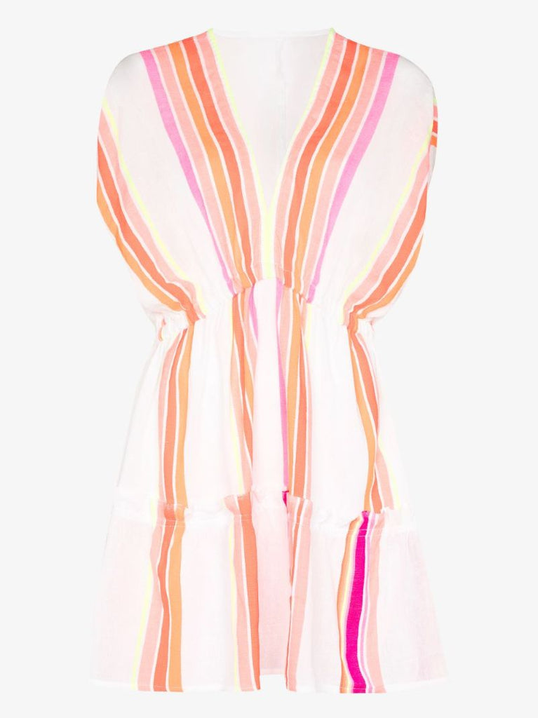 Qelem Striped Kaftan Mini Dress