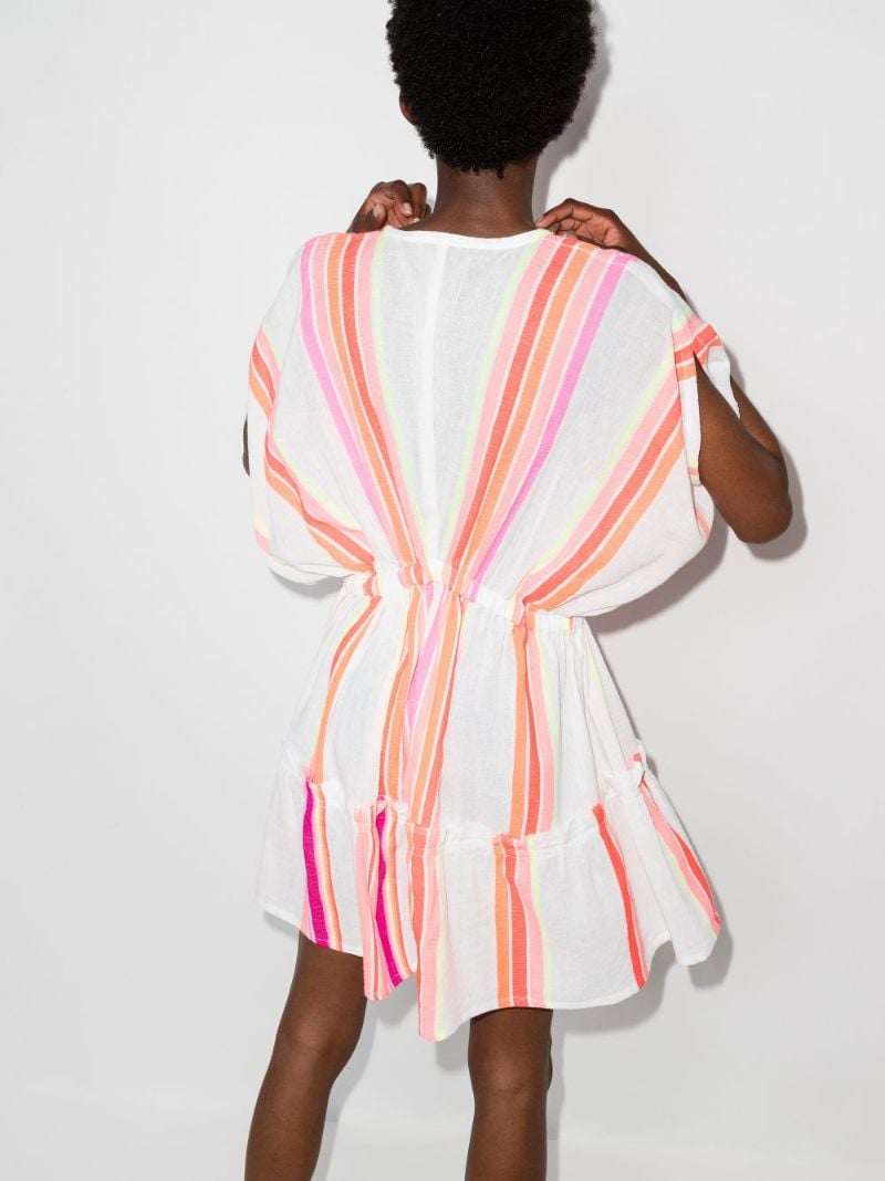 Qelem Striped Kaftan Mini Dress