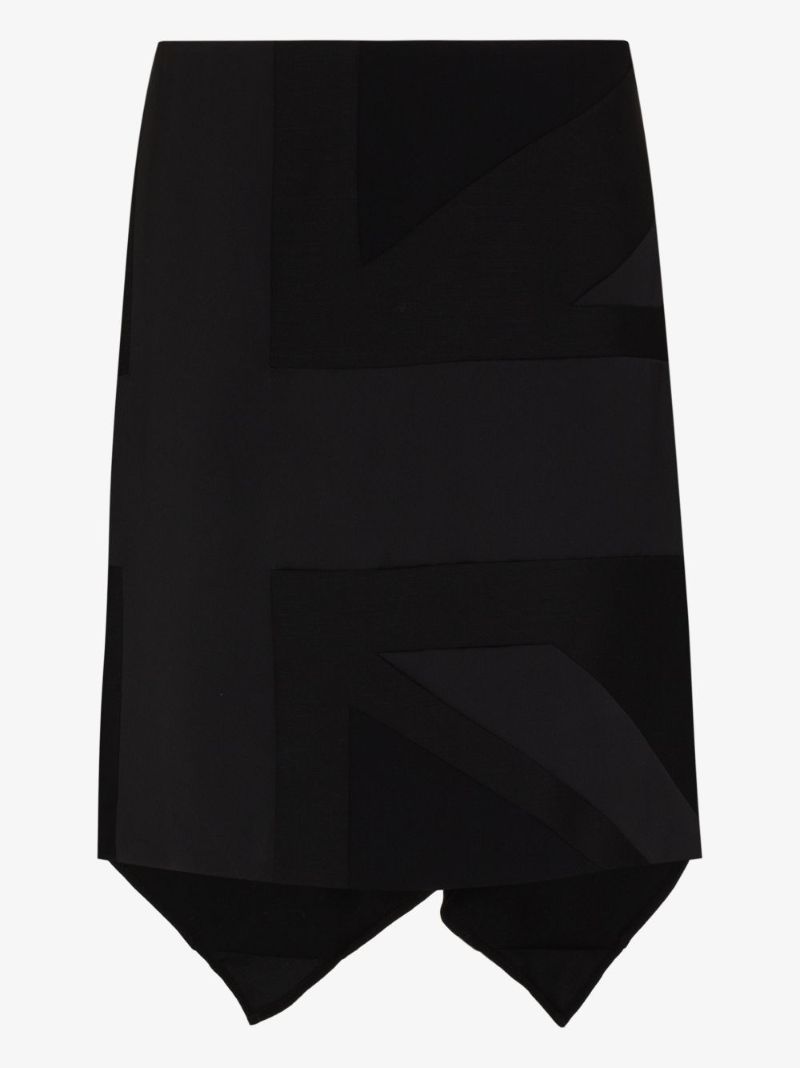 Black Panelled Flag Mini Skirt