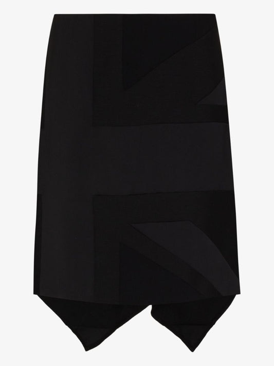 Black Panelled Flag Mini Skirt