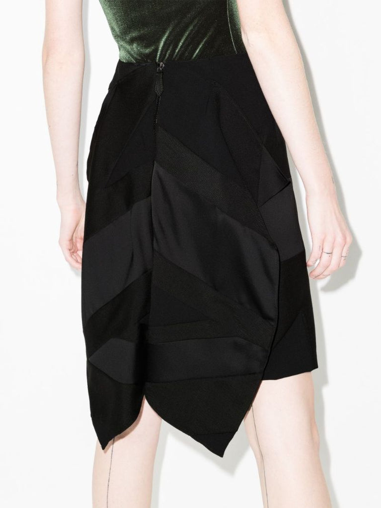 Black Panelled Flag Mini Skirt