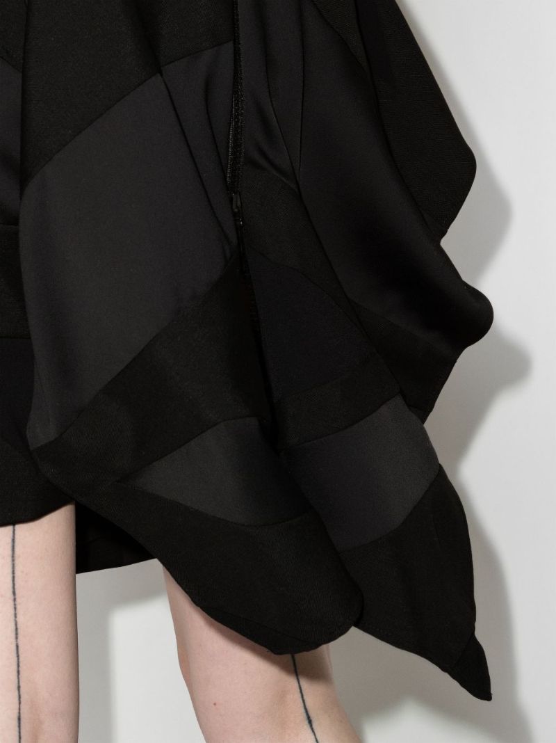 Black Panelled Flag Mini Skirt