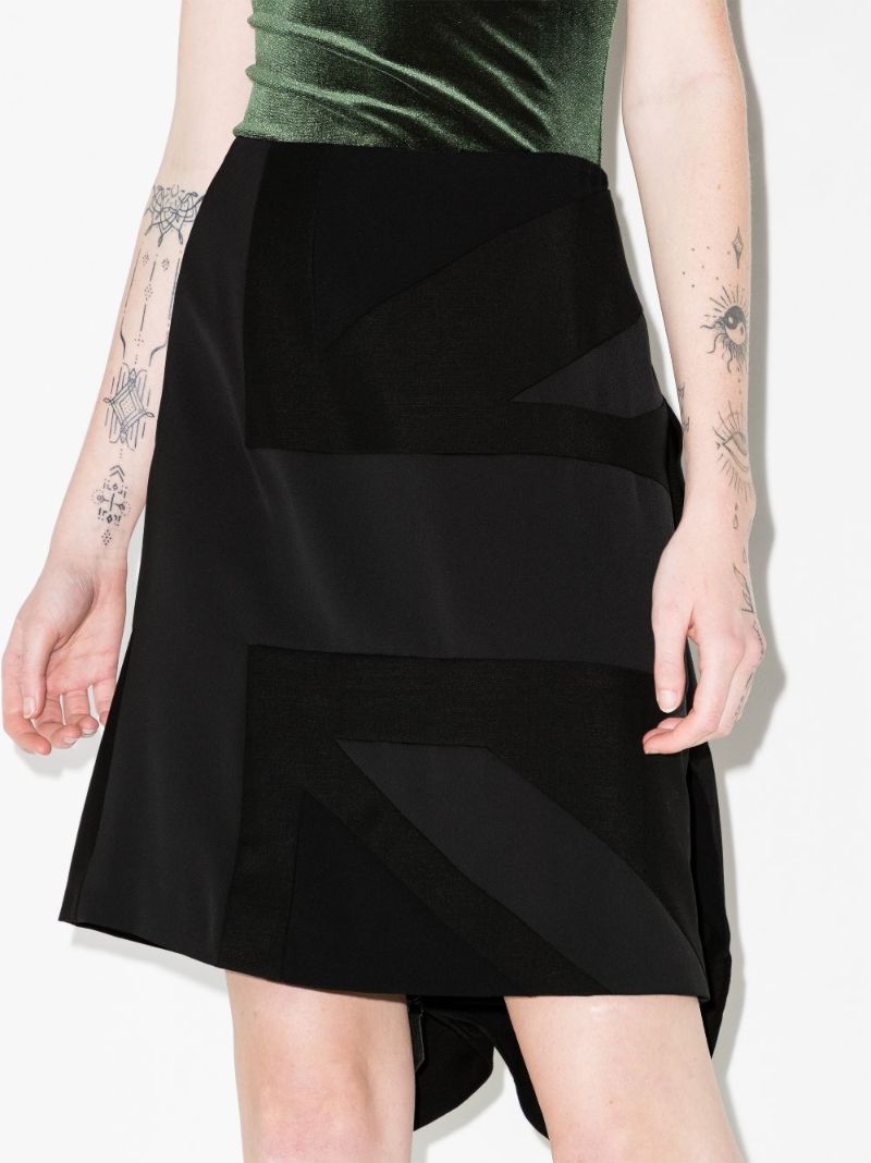 Black Panelled Flag Mini Skirt