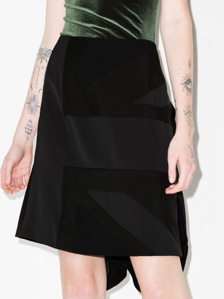 Black Panelled Flag Mini Skirt