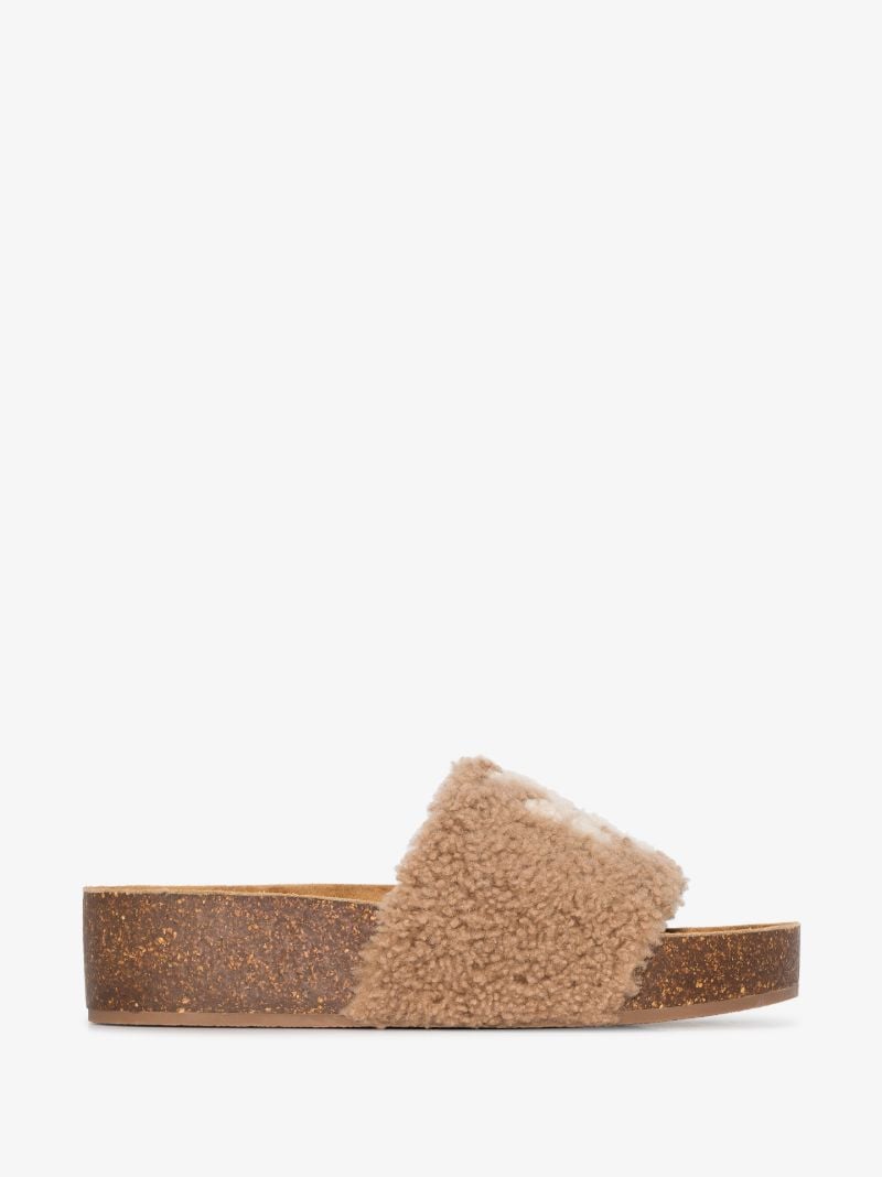 Brown Double T Flatform Slides