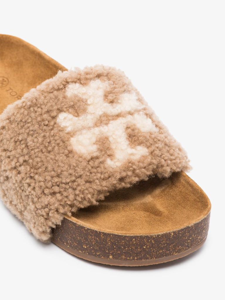 Brown Double T Flatform Slides