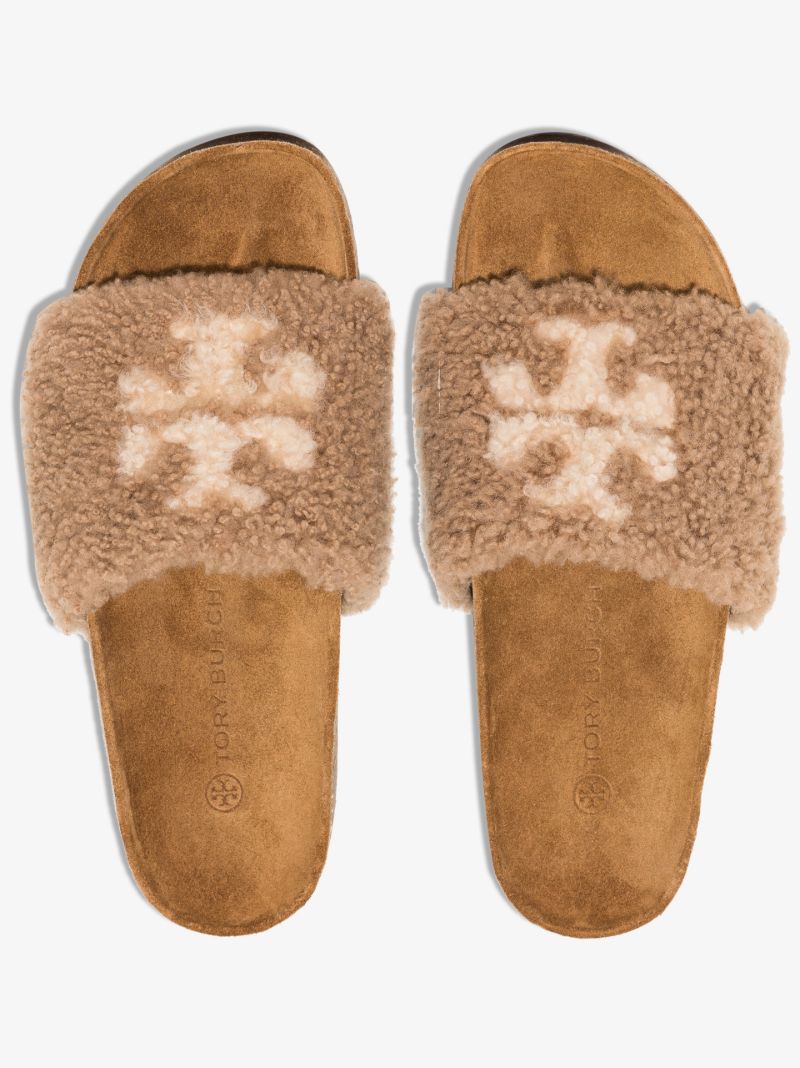 Brown Double T Flatform Slides