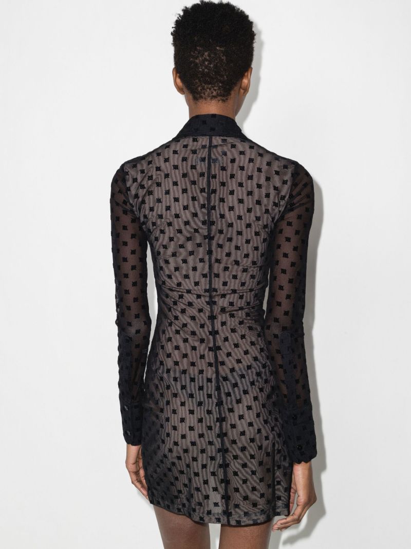Monogram Mesh Mini Shirt Dress
